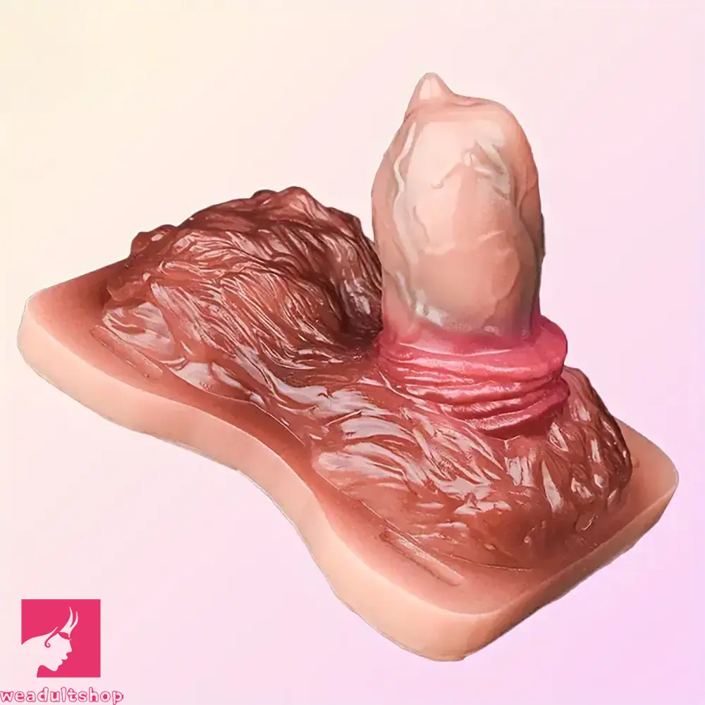 3.89in Animal Wolf Hair Grinder Soft Silicone Wearable Anal Dildo