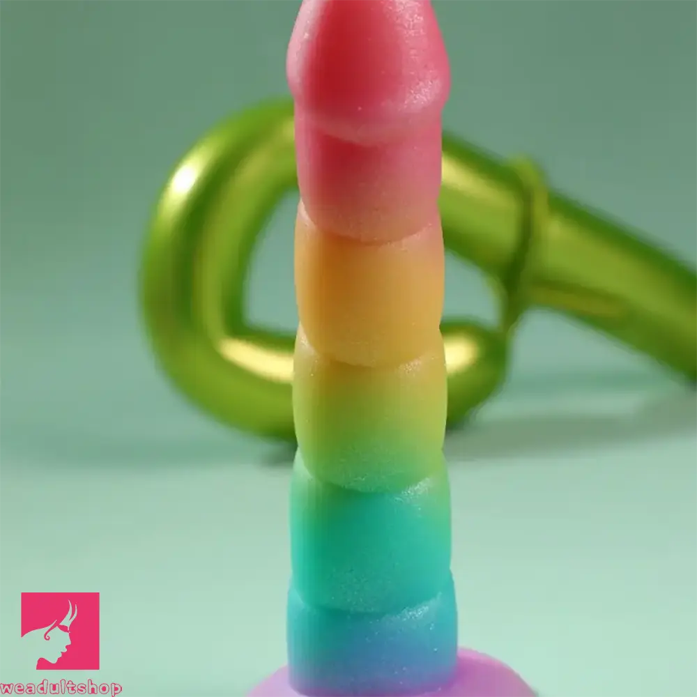 6.7in Liquid Silicone Rainbow Soft Dildo For Intense Pleasure Masturbator