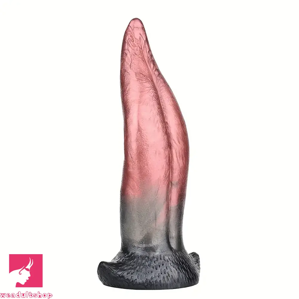 8.26in Liquid Silicone Tongue Fantasy Big Soft Unisex Dildo Anal Plug