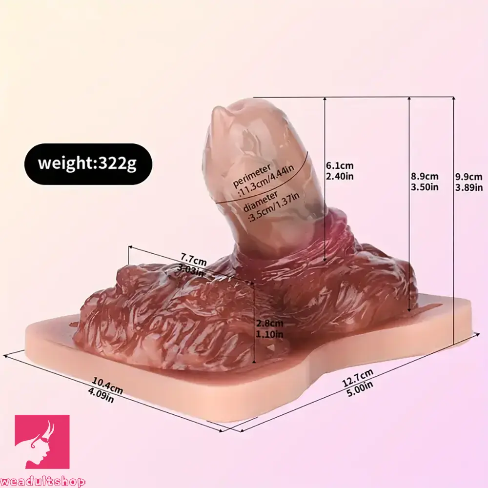 3.89in Animal Wolf Hair Grinder Soft Silicone Wearable Anal Dildo