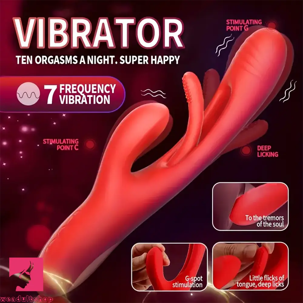 9.45in Triple Ends Double Layer Silicone Soft Vibrating Auto Dildo 9.45in Triple Ends Double Layer Silicone Soft Vibrating Auto Dildo