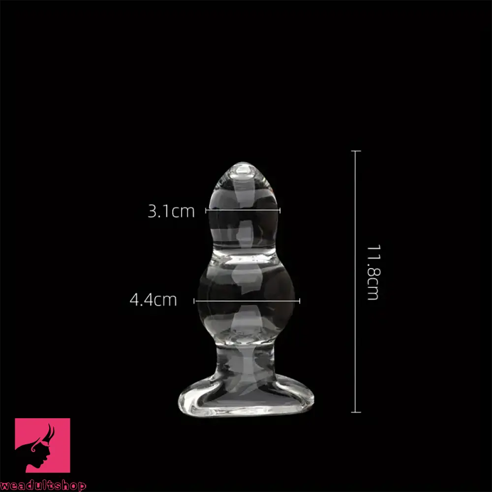 4.65in 4.92in 5.9in 6.89in Transparent Clear Small Glass Dildo