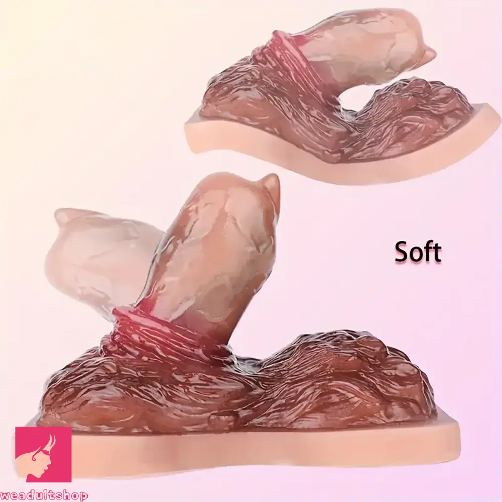 3.89in Animal Wolf Hair Grinder Soft Silicone Wearable Anal Dildo