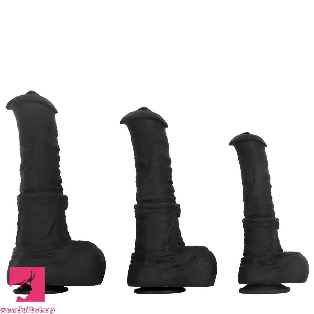 11.41in 13.18in 14.56in Big Long Black Silicone Thick Dildo Indoor Cock Toy
