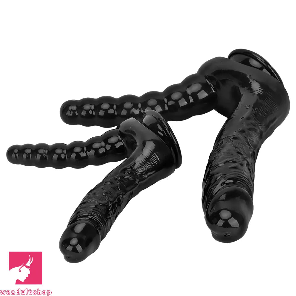 7.87in 10.43in PVC Double Headed Dildo Masturbator With Simulated Toy