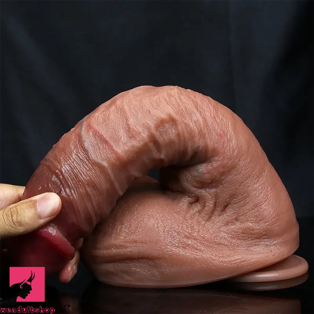 11.8in Huge Soft Lifelike Real Skin Thick Cock Double Layer Massage Dildo
