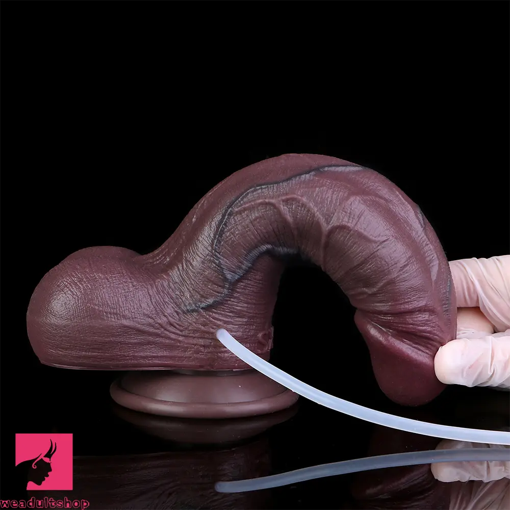 8.66in Cock Masturbator Soft Dual Density Silicone Ejaculating Dildo
