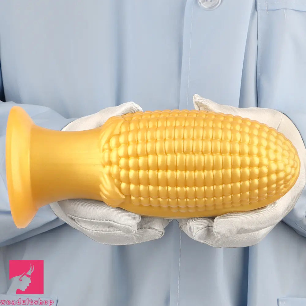 5.9in 6.7in 8.07in Liquid Silicone Thread Granules Soft Corn Gold Cock Dildo