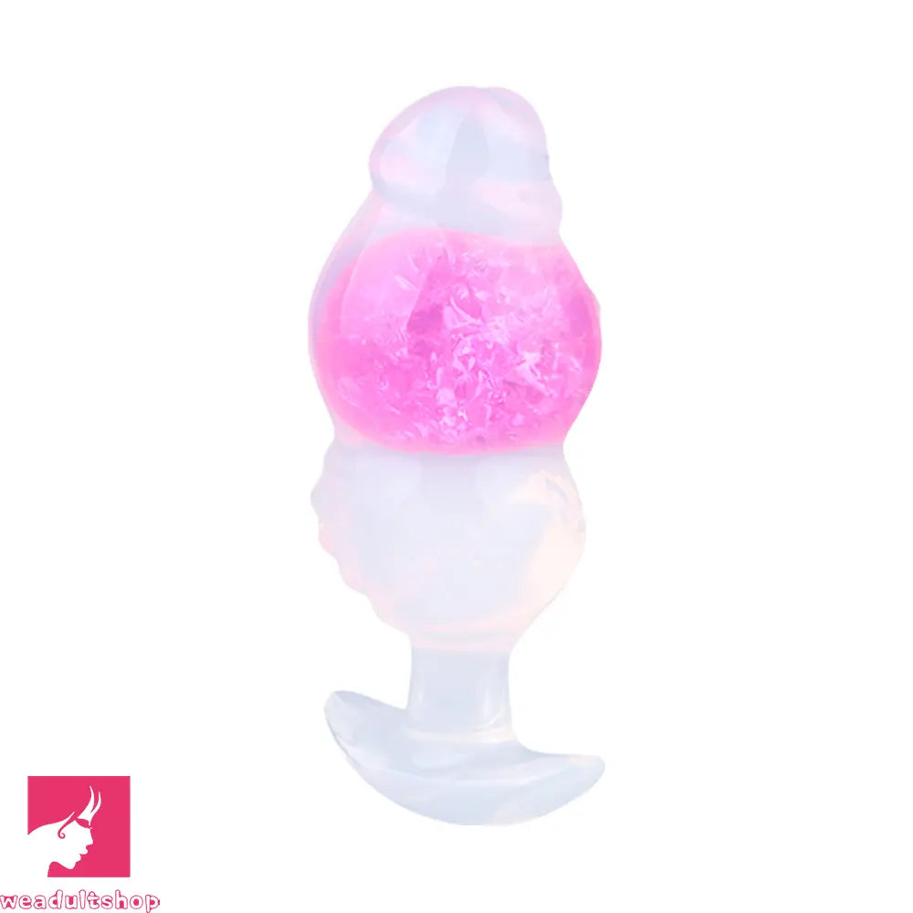 5.63in Luminous Silicone Anal Beads Dildo Anal Cock Toy With Anchor