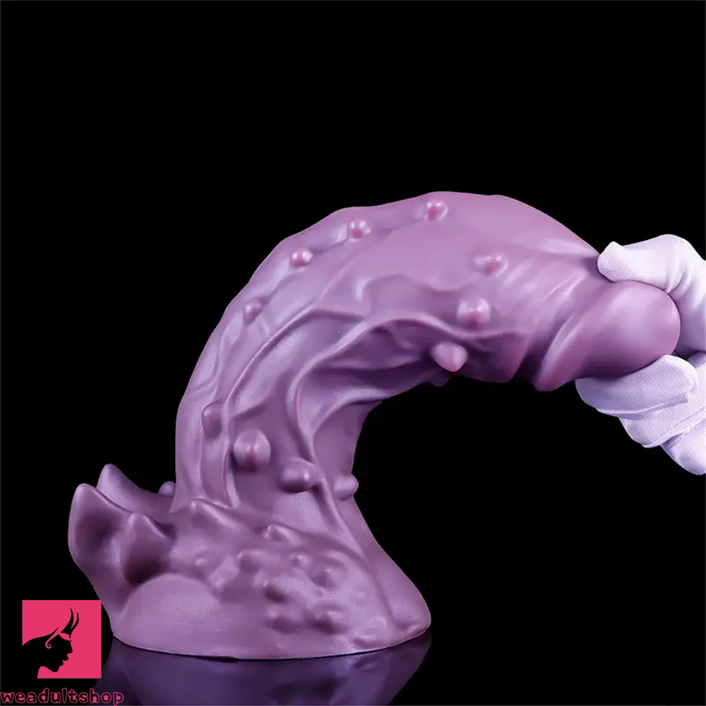 6.49in 7.67in 8.85in Purple Monster Big Flexible Barbed Alien Odd Dildo