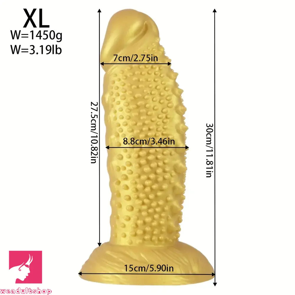 7.08in 8.66in 10.23in 11.81in 13.38in Spiky Particles Huge Dildo With Penis