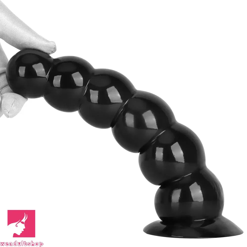 6.7in 8.26in Anal Beads Dildo PVC Black Sex With Powerful Suction Cup