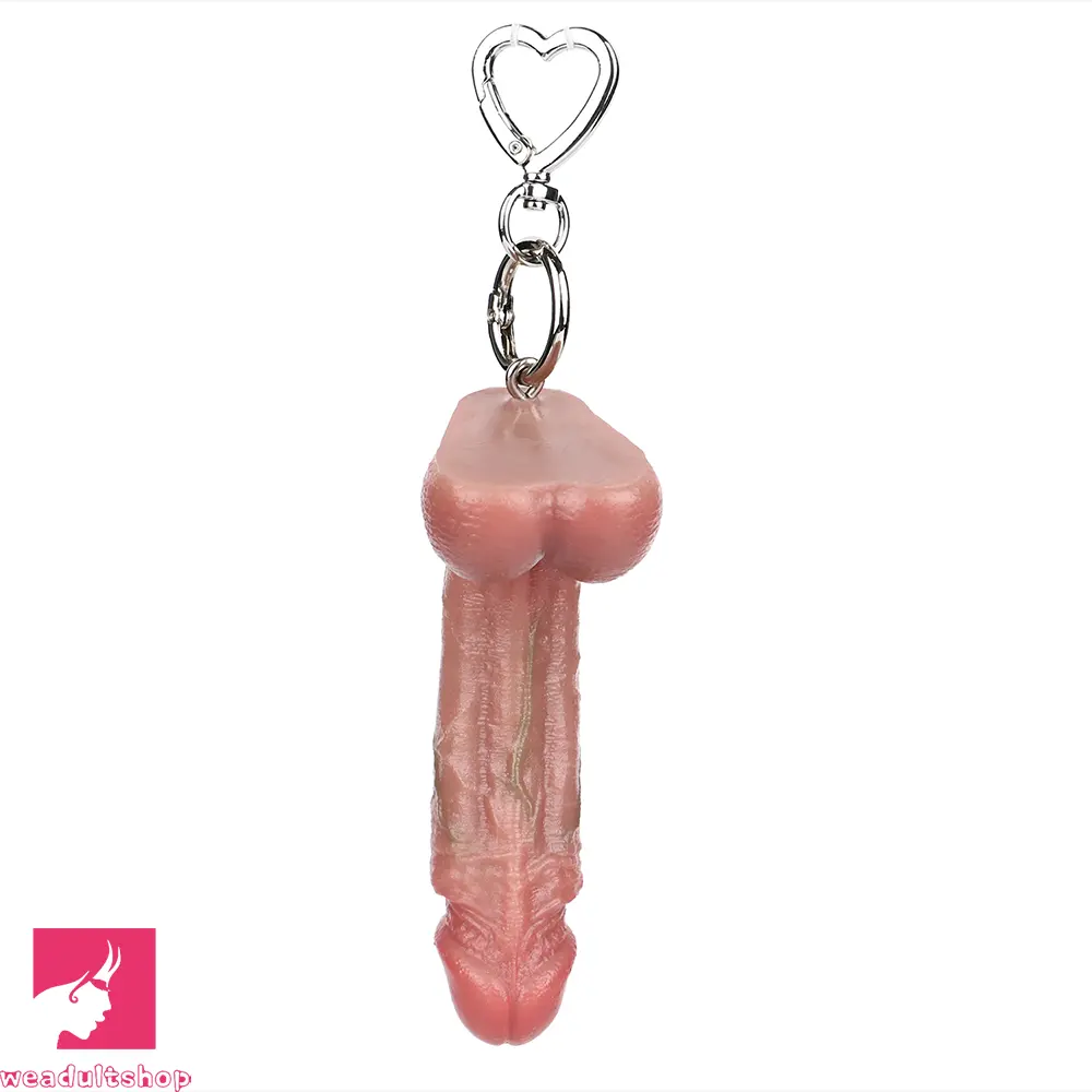 4.13in Silicone Small Soft Lifelike Dildo Key Chain Vaginal Hands-Free