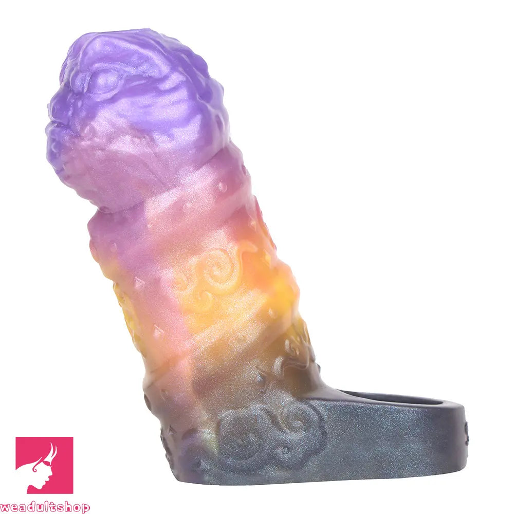 4.76in Ecan Dragon Fantasy Silicone Soft Dildo Sleeve Penis Extender