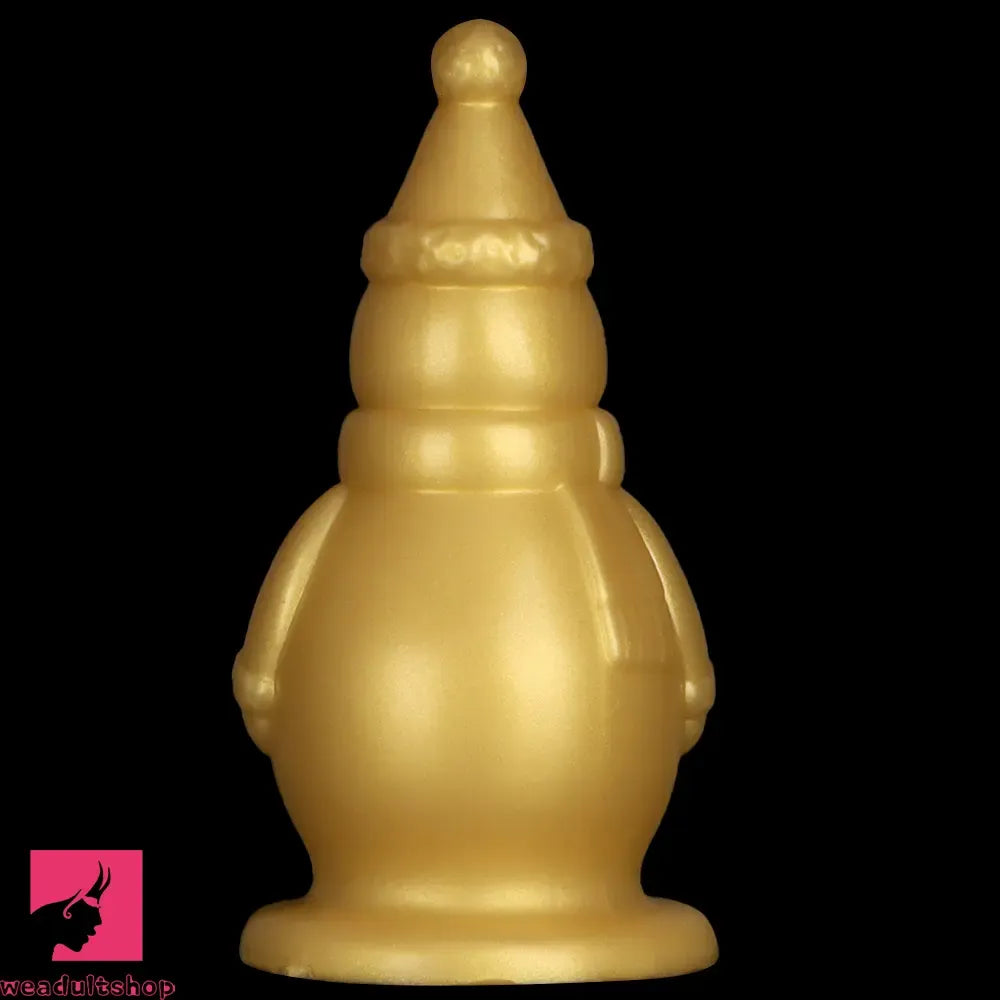 6.3in Snowman Silicone Soft Extra Golden Butt Plug Dildo For Clit Flirting