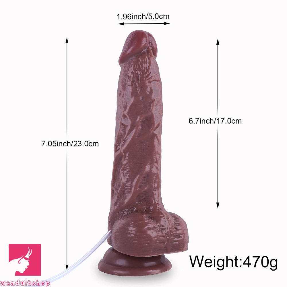 9.05in Big Skin Ejaculating Dildo Suction Cup Anal Toy Vaginal Massager