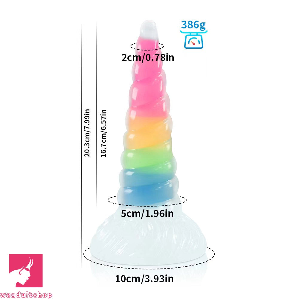 7.67in 7.87in 7.99in Transparent Luminous Dildo Realistic Anal G Spot Dildo