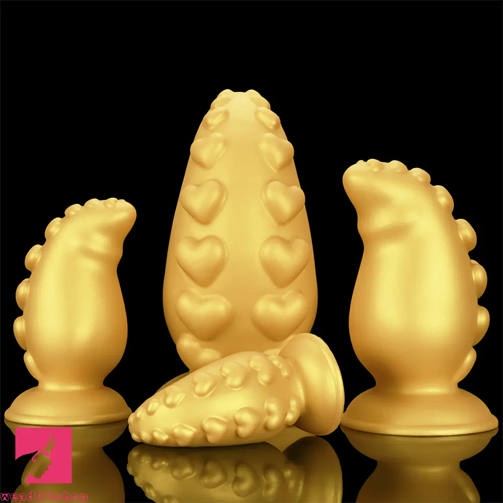 5.31in 6.88in 8.46in 10.62in Heart Anal Plug Dildo Prostate Massage Butt Toy