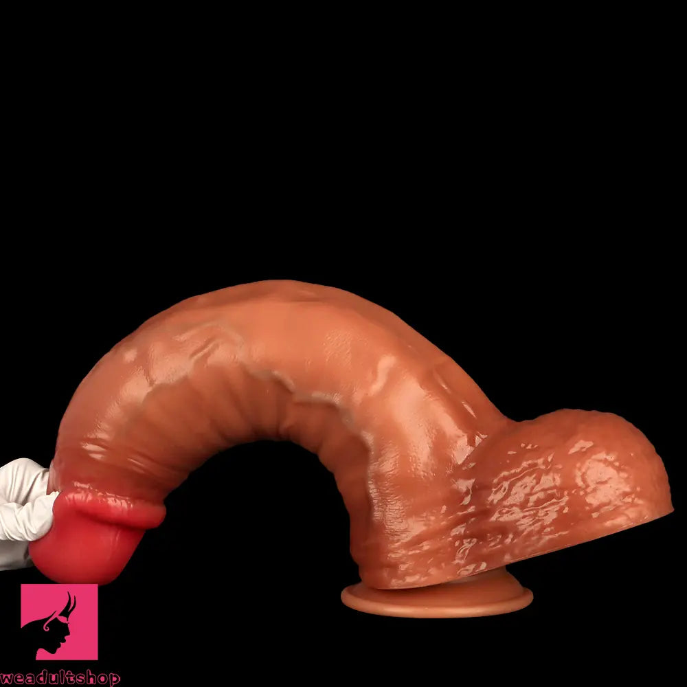 16.14in Extra Large Long Penis Liquid Silicone Dual Hardness Soft Dildo