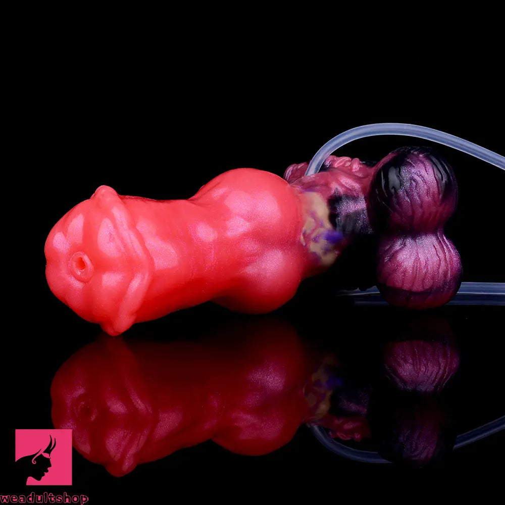 5.43in Fantasy Horse Knotted Silicone Flexible Inflatable Spraying Water Dildo