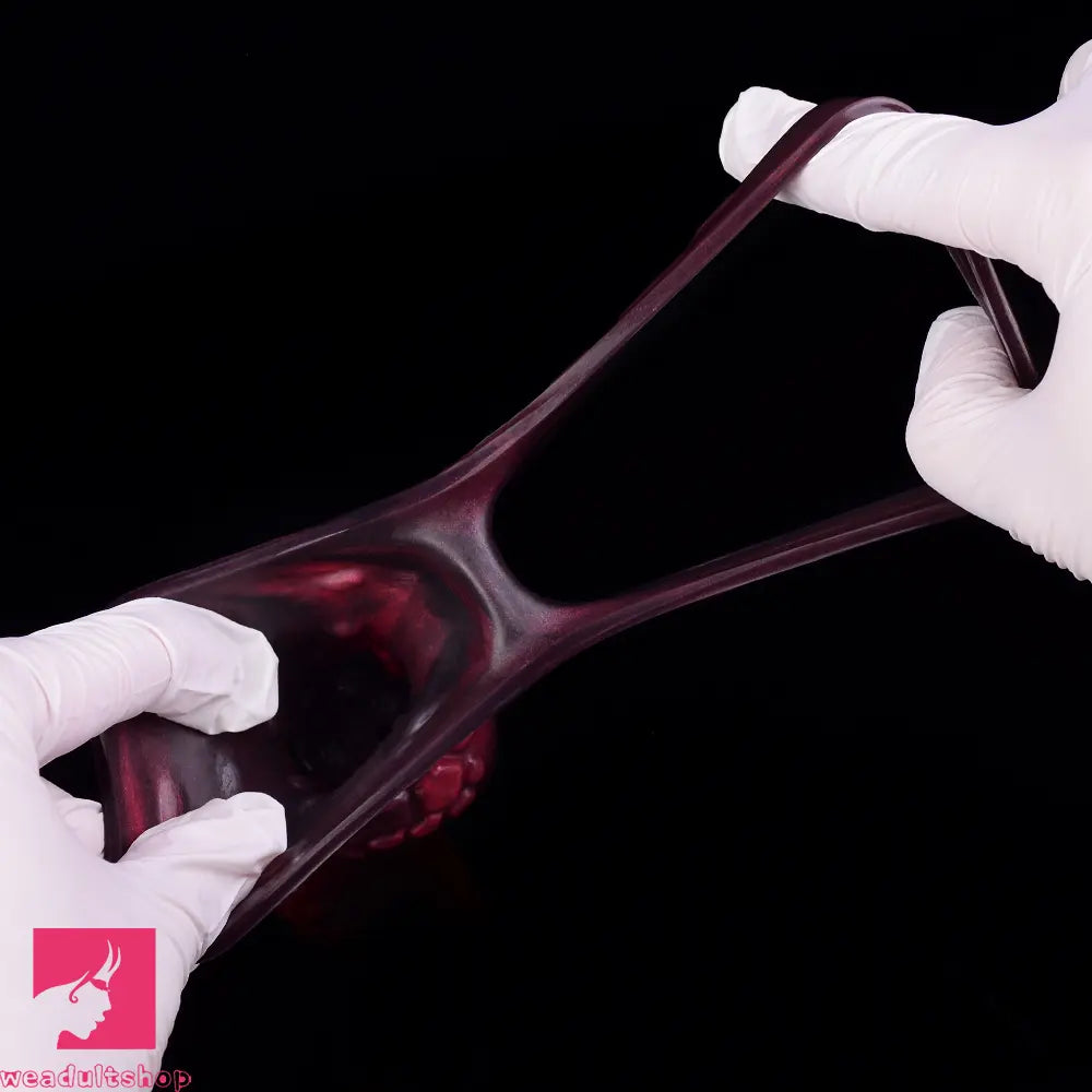 5.98in Silicone Dog Cock Hollow Sleeve Knot Dildo With Cock Ring For Clit