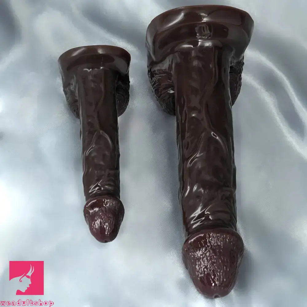 5.51in 7.67in Silicone Soft Ebony Strap on Dildo For Women Sexuality Cock Toy