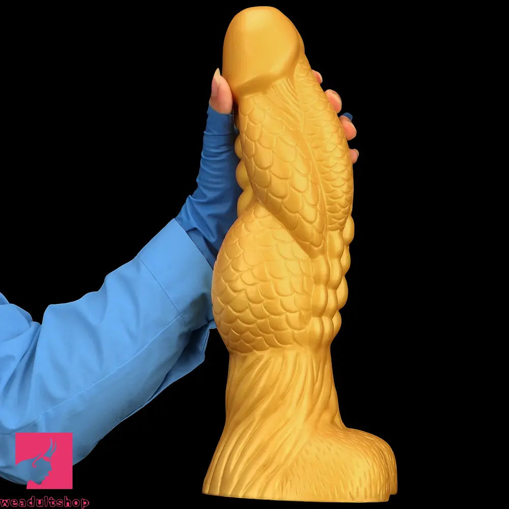 14.56in Gold Silicone Dragon Soft Big Long Realistic Animal Thick Dildo