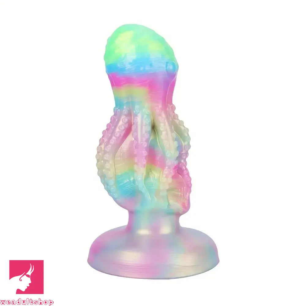 4.8in 5.7in 6.81in 7.87in 8.97in 10.39in Octopus Skull Silicone Luminous Dildo