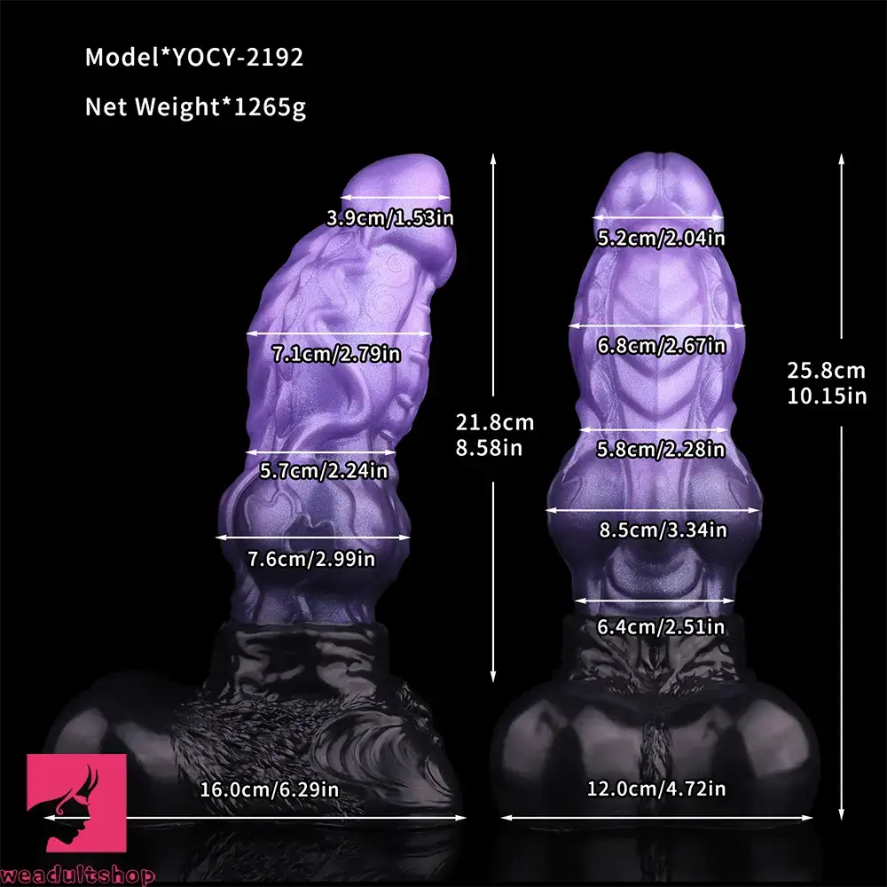 10.15in Dual Density Silicone Knot Monster Dildo G-Spot Anal Love Toy