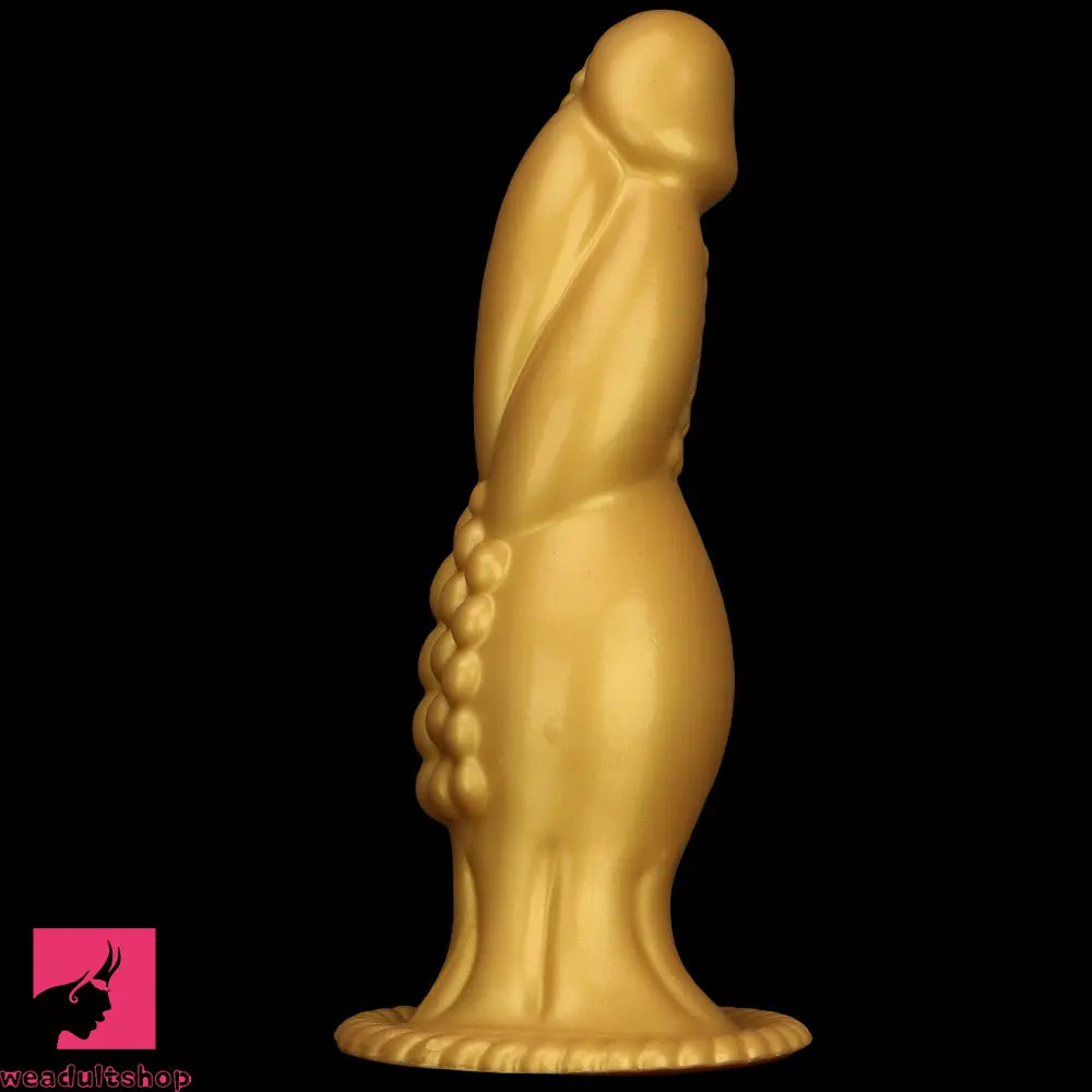 13.78in Golden Soft Silicone Big Fantasy Highquality Material Anal Dildo