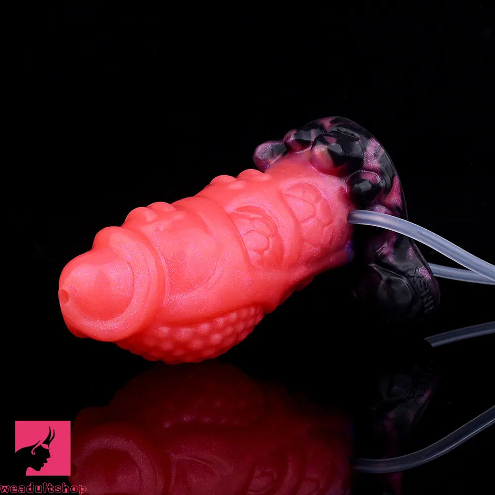 5.12in Fantasy Spiked Silicone Soft Inflatable Spraying Water Dildo For Sex