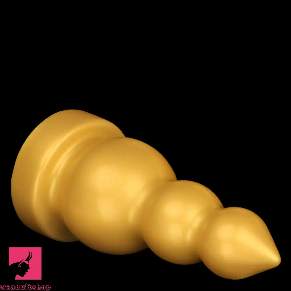 4.13in 5.91in 8.27in 10.63in Golden Soft Gourd-shaped 3-beads Dildo