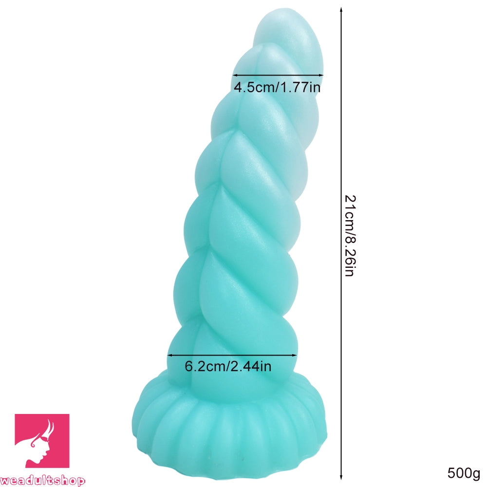 8.26in Fantasy Luminous Silicone Soft Dildo For Women Clit Masturbation