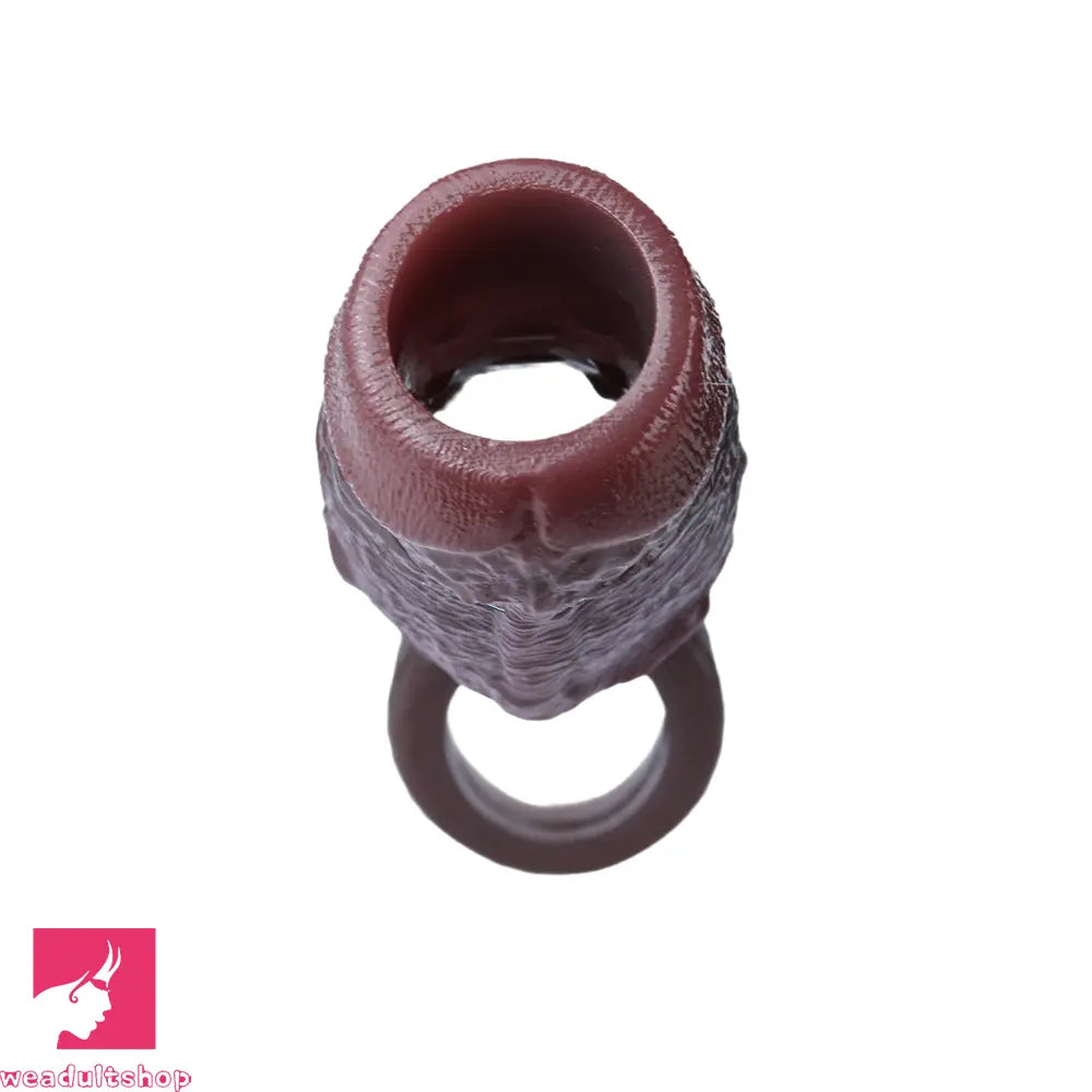 6.29in Platinum Silicone Penis Dildo Sleeve Silicone Prostate Massage Cock