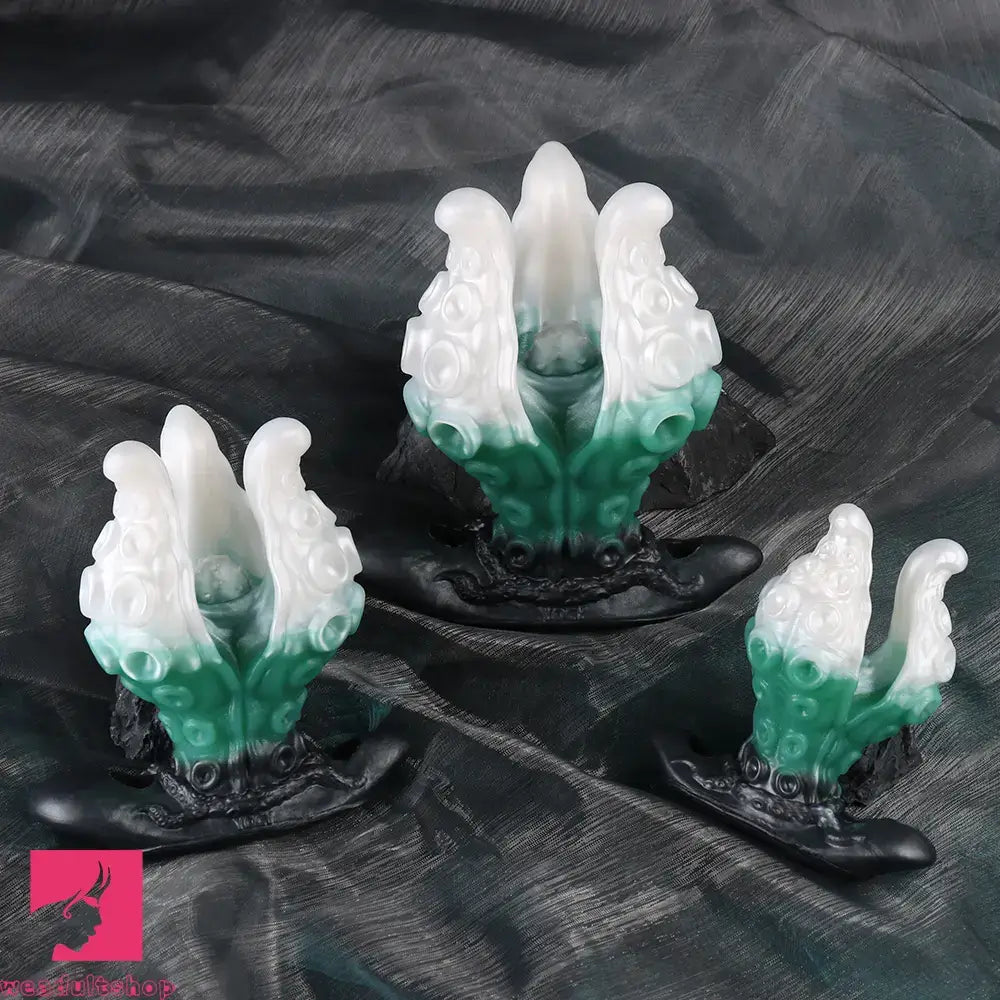 4.25in 5.15in 6.22in Odd Anchor Strap on Vibrating Mouth Gag Tentacle Dildo