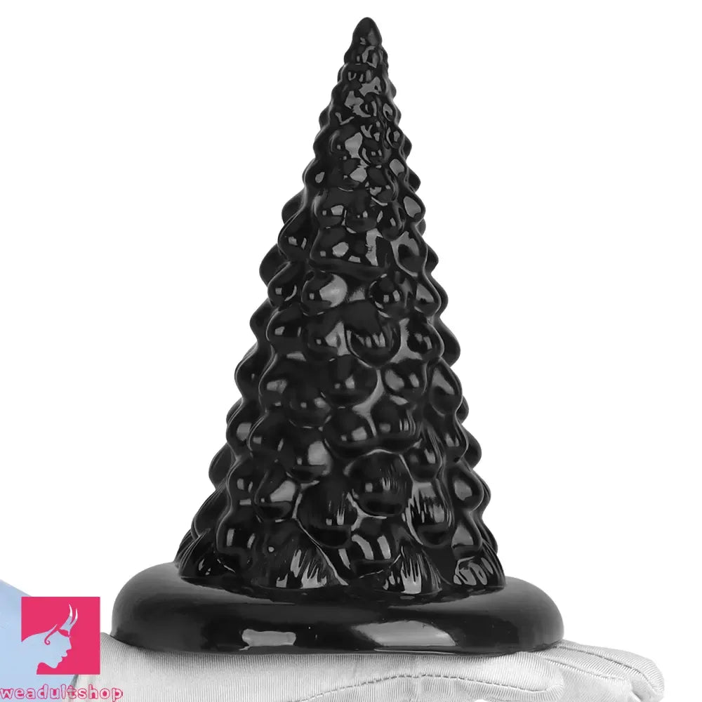 7.87in Black PVC Thick Anal Plug Anal Expansion Suction Cup Clit Dildo