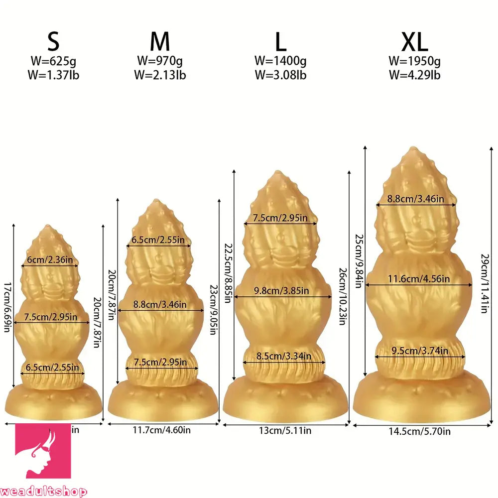 7.87in 9.05in 10.23in 11.41in Golden Gourd Sharp Pointed Large Fat Dildo