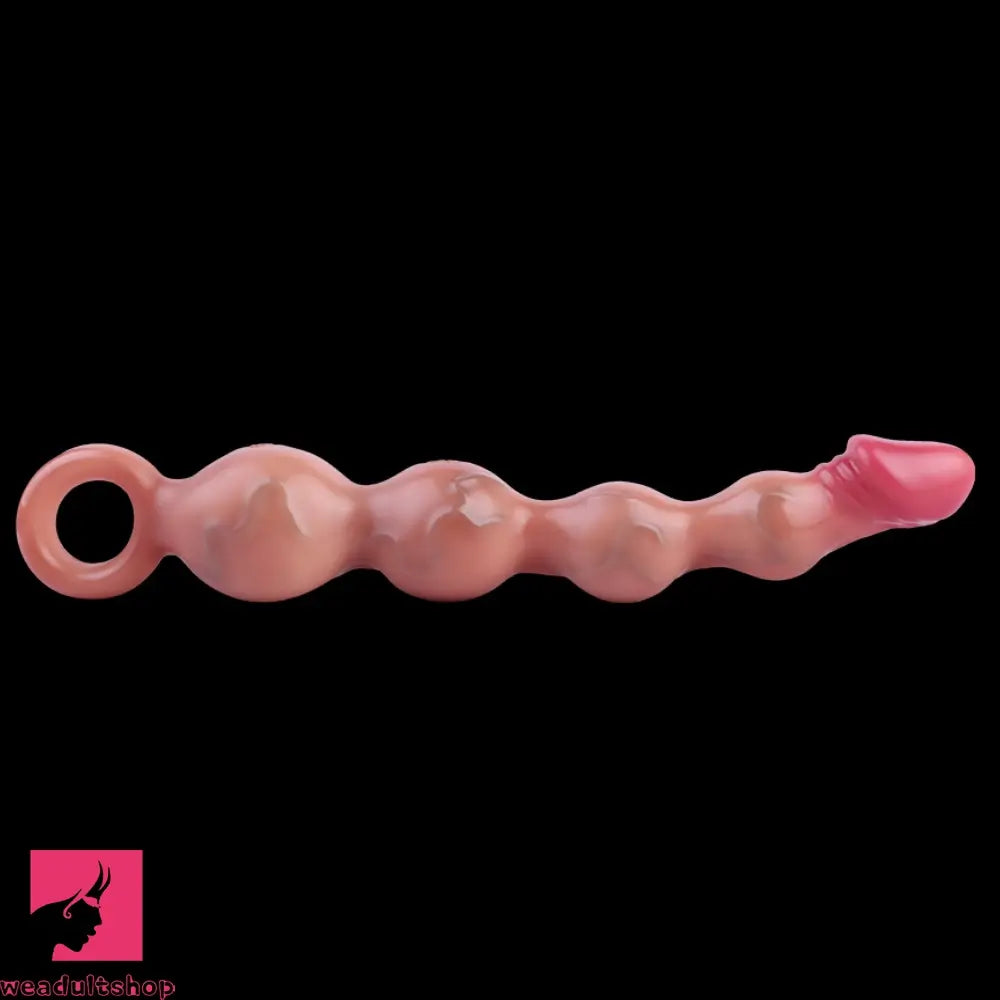 10.8in Big Vibrating Silicone Soft Pulling Beads Odd Dildo With 3 Motors