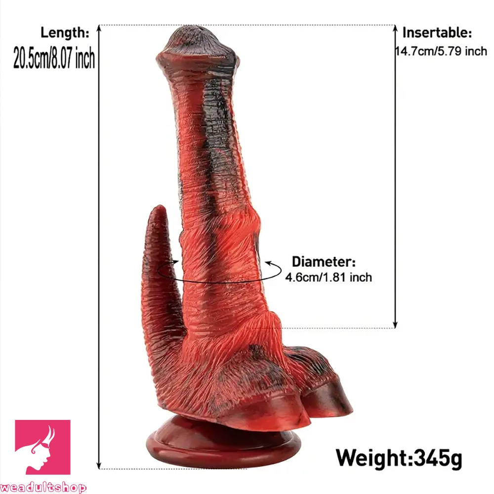 8.07in Realistic Monster-Shaped Silicone Horse Cock Soft Cock Dildo