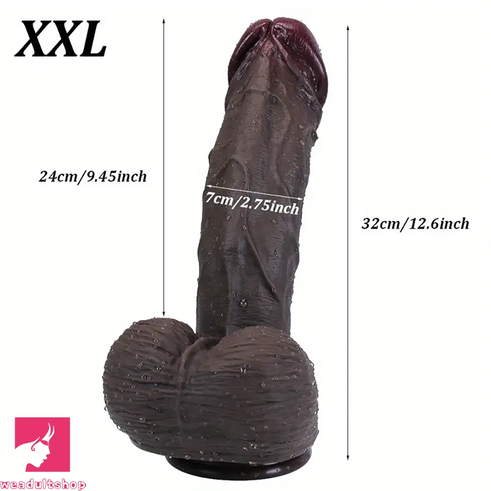 9.05in 9.84in 11.42in 12.6in Realistic Large Soft Silicone Cock Dildo