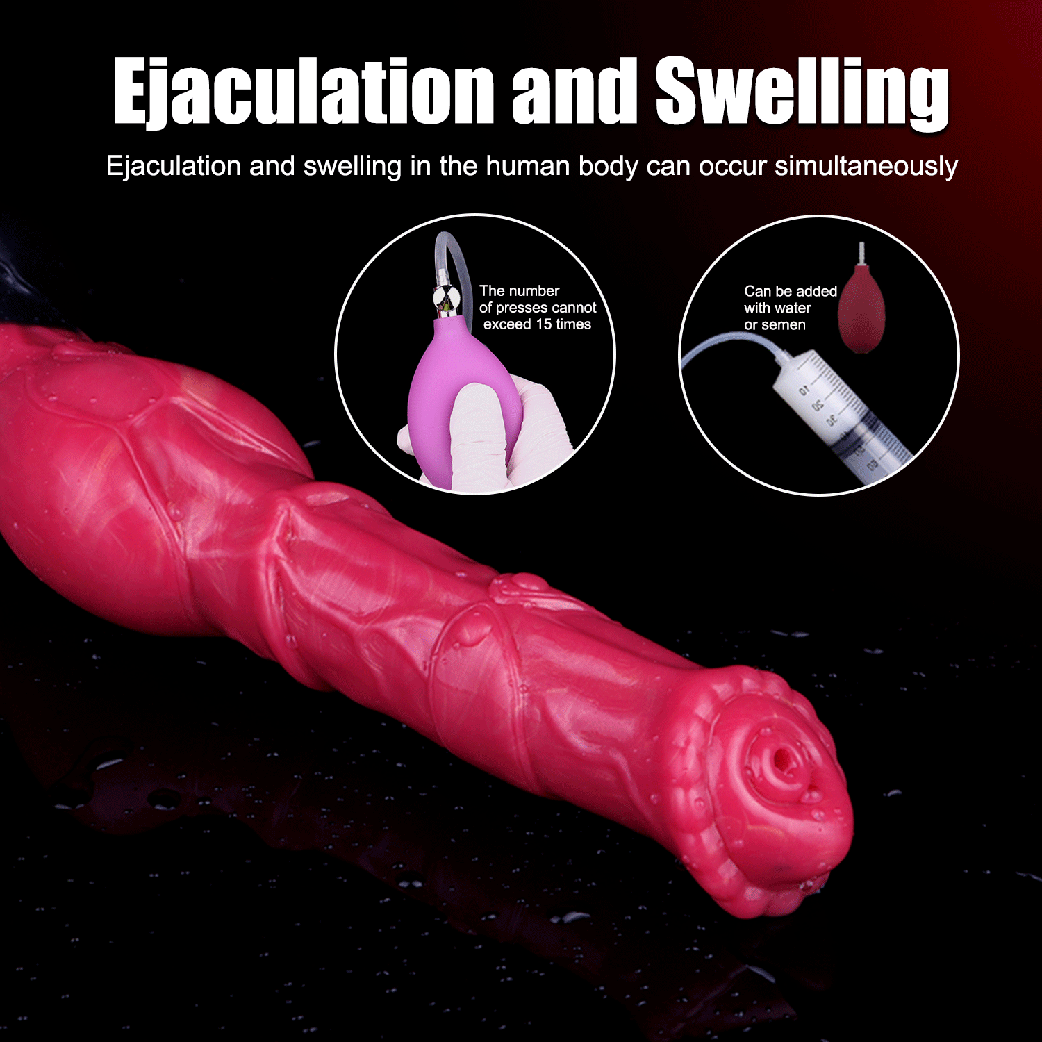 11.7in Fantasy Knotted Silicone Soft Big Ejaculating Horse Cock Dildo