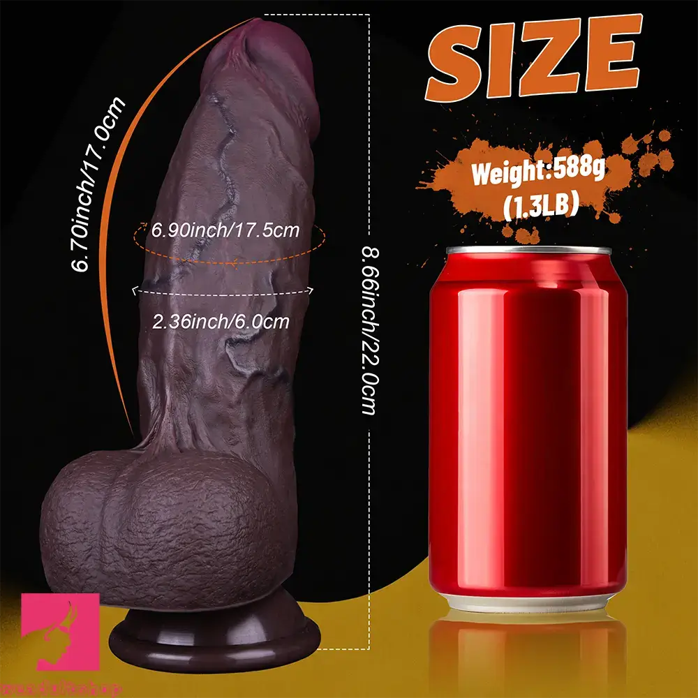 8.66 Dual Density Silicone Real Soft Thick Dildo Gay Cock Anal Sex Product