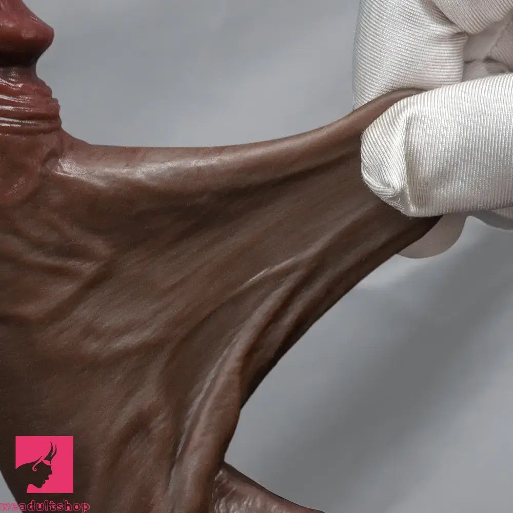 8.46in Squirting Sliding Skin Strap on Dildo Adult Cock Toy For Couples