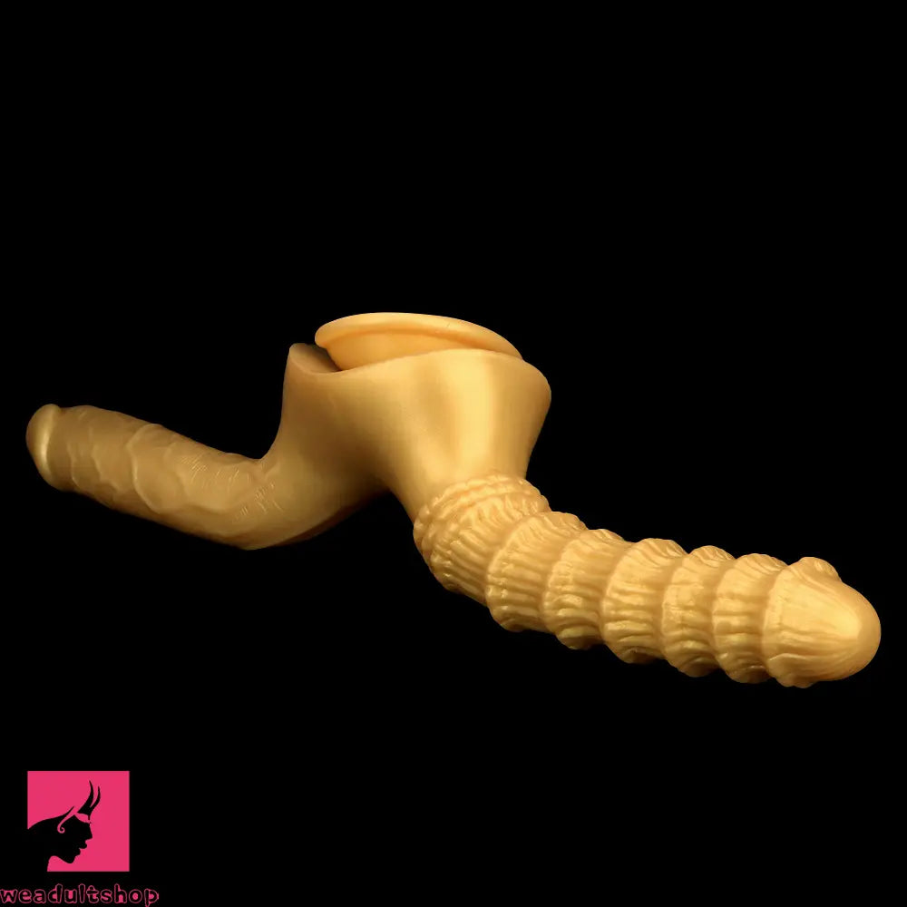 10.82in Big Silicone Soft Gold Double-headed Dildo For Female Lesbian Sex
