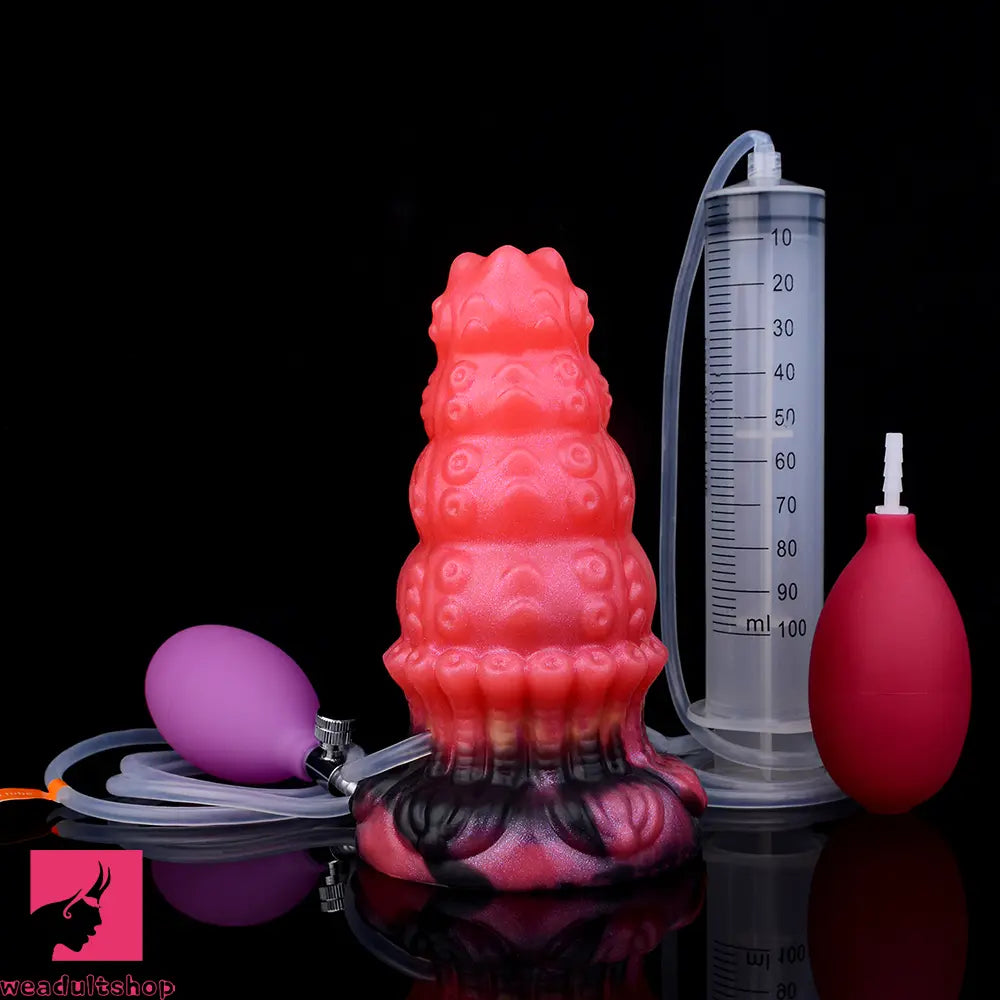 5.83in Fantasy Odd Silicone Soft Inflatable Spraying Water Dildo Butt Plug
