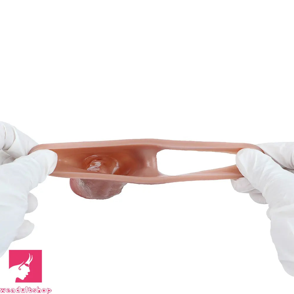5.78in Real Skin Silicone Cock Sleeve Dildo Penis Sex Toy For Men Using Time