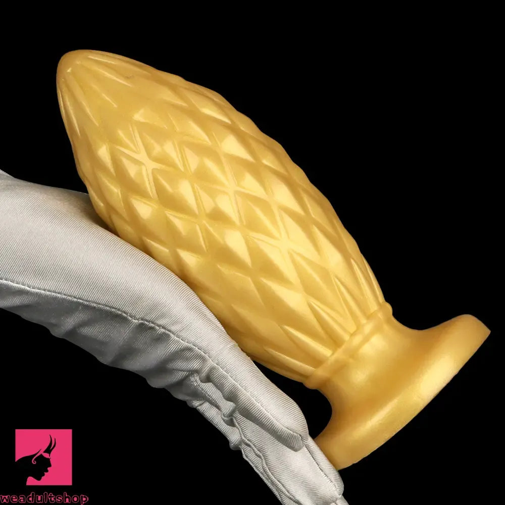 7.48in Gold Silicone Soft Butt Plug Dildo For Men And Women Sexual Cock