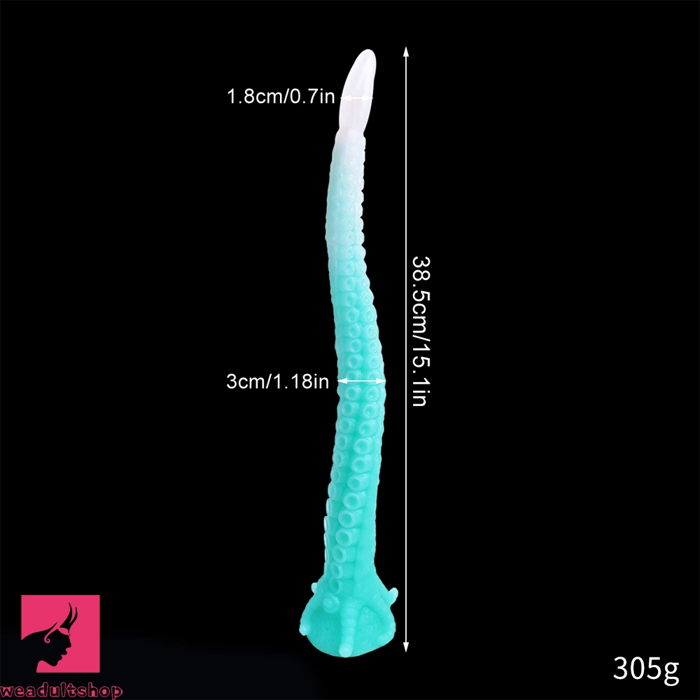 15.1in 17.3in Luminous Silicone Soft Long Big Tentacle Octopus Penis Dildo