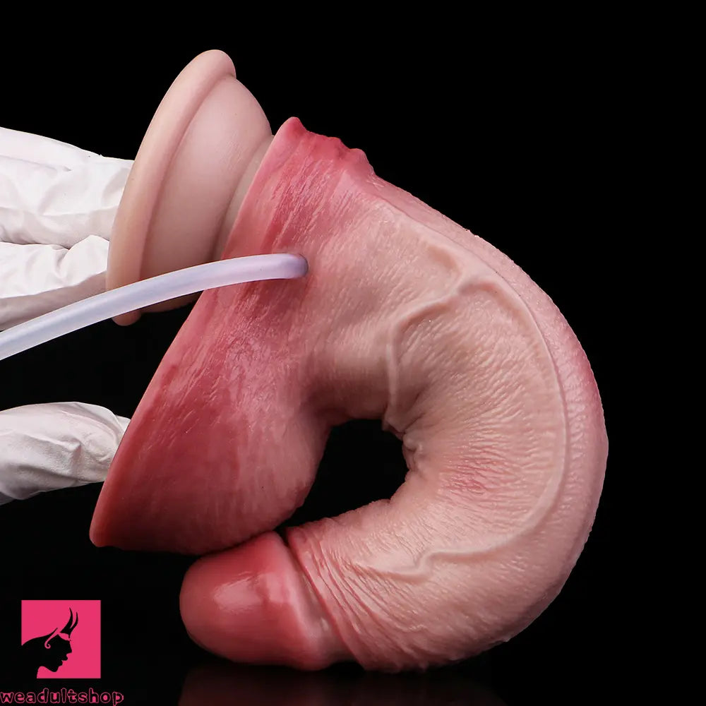 7.09in Liquid Silicone Double Layer Realistic Cumming Dildo For Penis