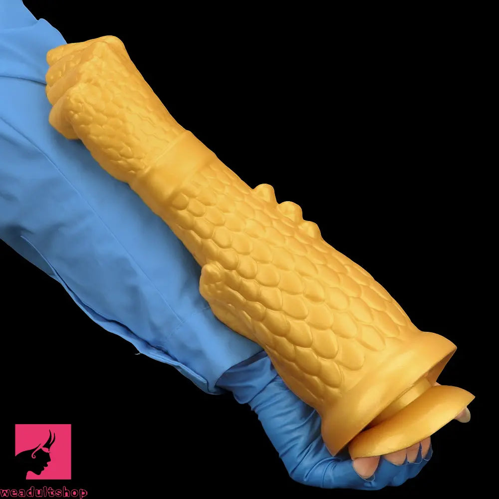 13in Golden Silicone Fist Large Prosthetic Arm Hand Dildo For Fist Hand